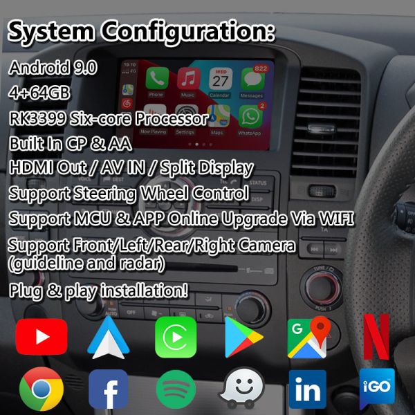 Интерфейс мультимедиа андроида Nissan Navara D40 видео- с беспроводным Carplay Lsailt