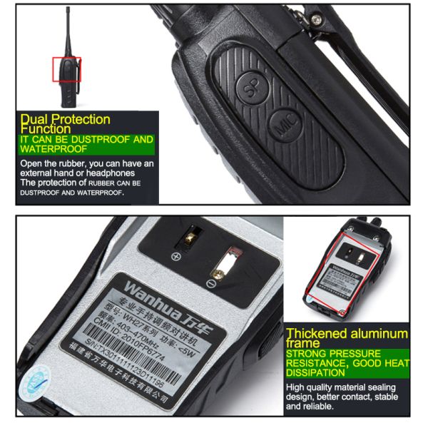 Wanhua WH27 Long Range Walkie Talkie Two-way Radio with -30 60°C Temperature Range