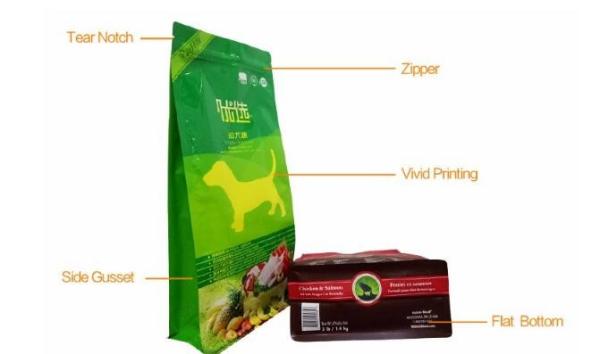 Customized Printing Side Gusset Aluminum Foil Lined Zipper Top Pet Food Bags For Dog Cat Food Packaging