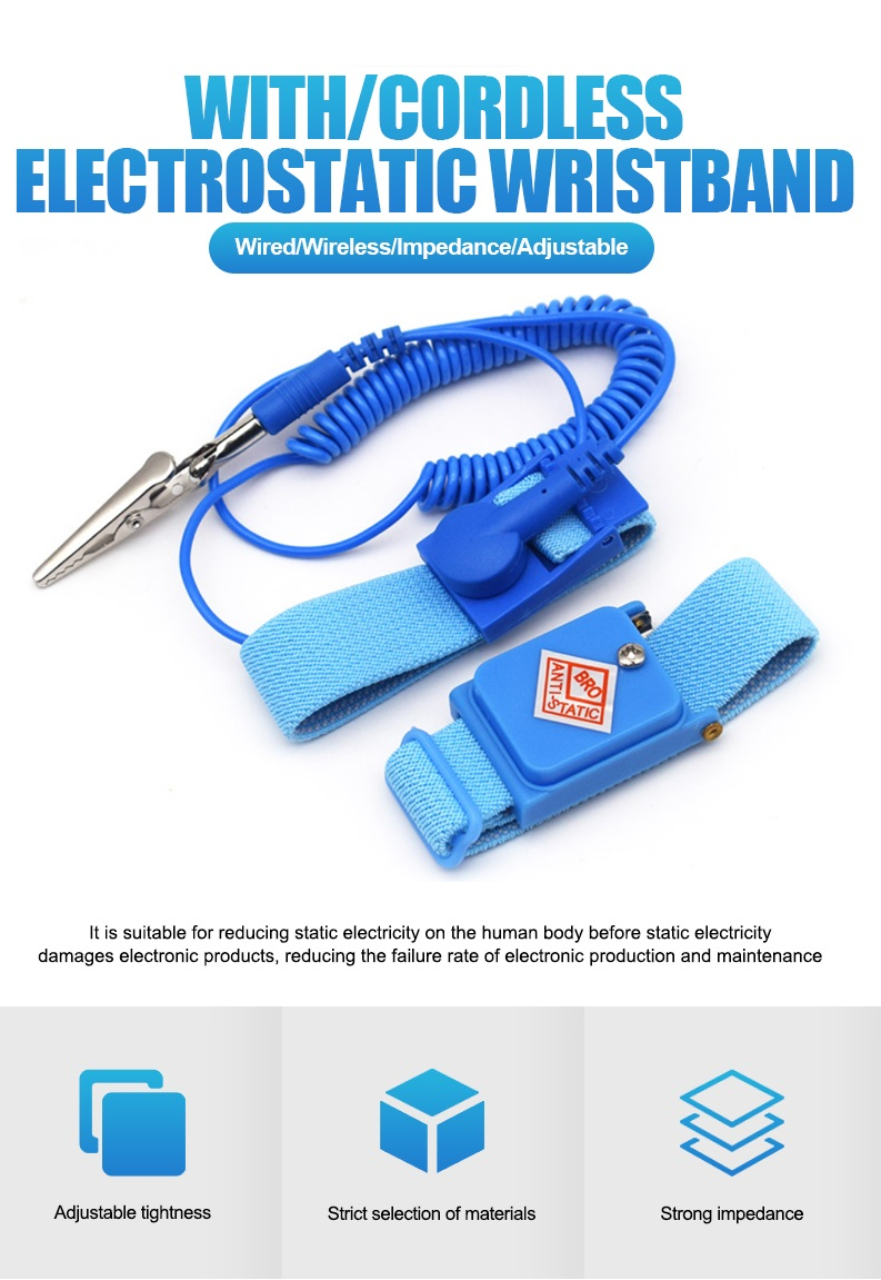 ESD Discharge Wrist Strap Grounding Prevent Static Shock With Clip