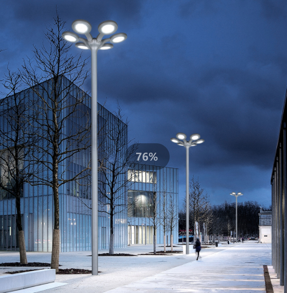 Алюминиевый солнечный уличный фонарь 33W / 5V 6500K с 3 огнями IP65 водонепроницаемый