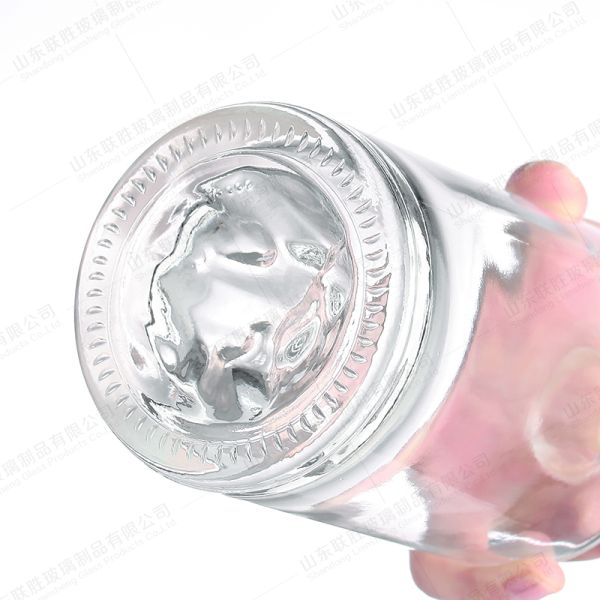 Collar Material Glass Bottle 500ml 750ml 100ml Clear with Thick Fire Mountain Bottom