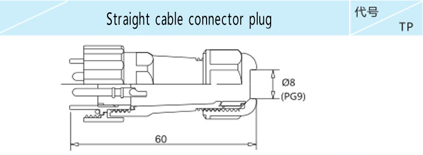 Industrial IP68 Plastic Electrical Connectors SD16 TP-ZM 2-9 Pin Panel Mounting Connector