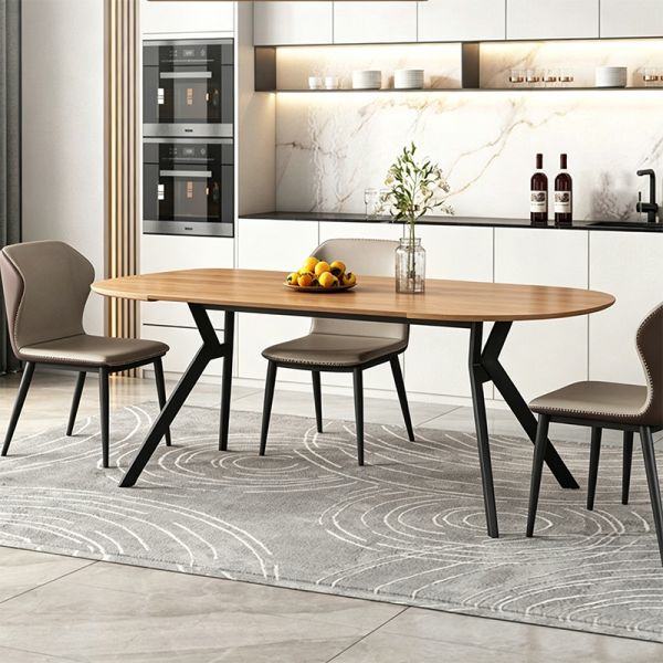 Nordic Modern Extendable Dining Table Foldable Top Wooden Dining Room Furniture Minimalist Solid Wood Folding Dining Table Set