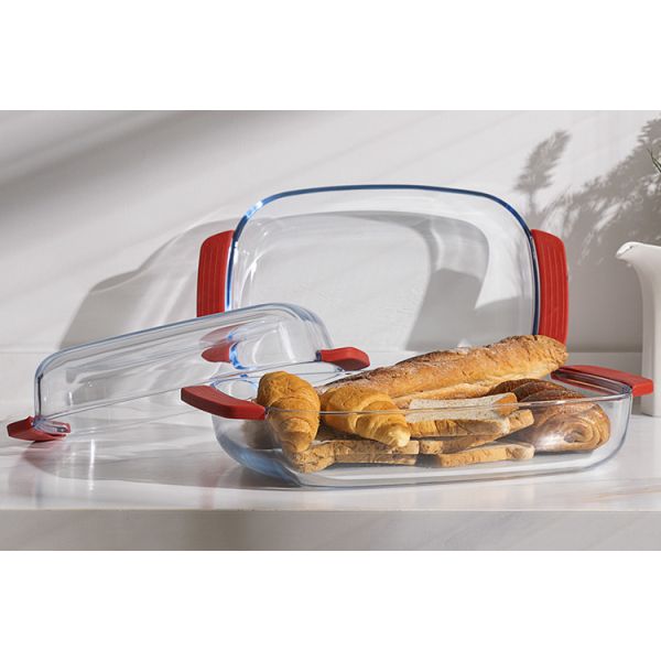 Dishwasher Safe Heat Resistant Eco-Friendly Borosilicate Glass Baking Dish Set with Handle