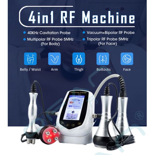 4 в 1 Потеря веса 40KHz Домашний ультразвуковой кавитационный косметический аппарат