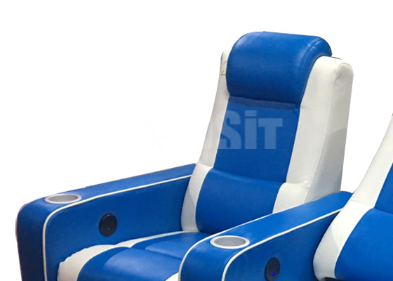 Стул Реклинер кожи Фаукс театра современный голубой и белое отличаемое руководство цвета