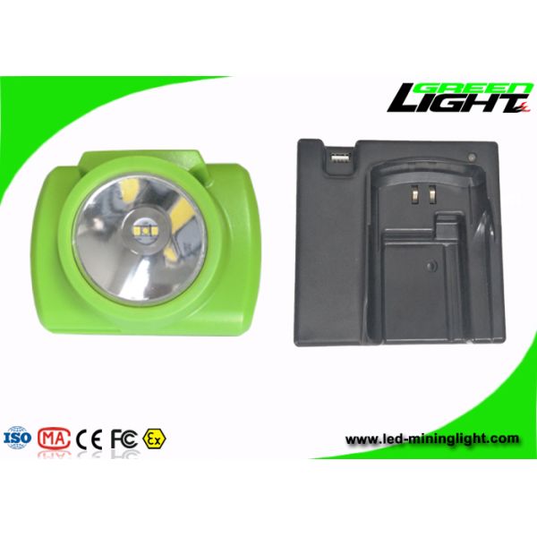 Green Color 15000lux Rechargeable LED Headlamp 6.4Ah Battery Capacity cordless cap lamp SOS light For Miners Safety