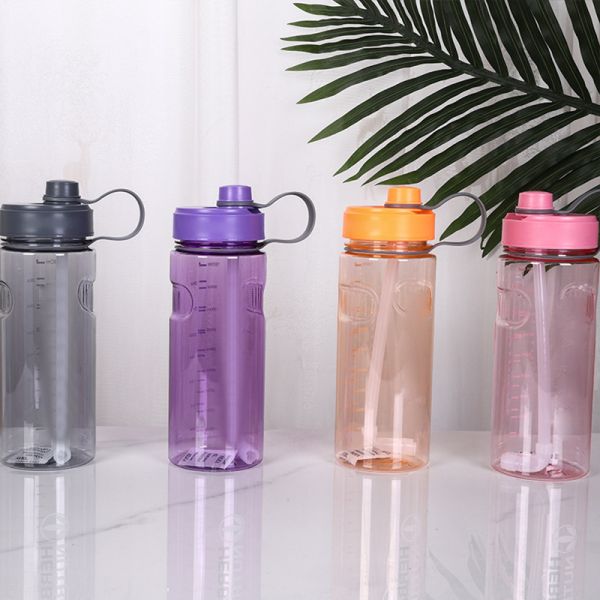 TOUR Customized Logo Square Shaped Drink Bottle Frosted Leak-Proof Plastic Square Water Bottle