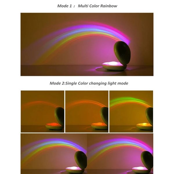Dropshipping Amazing Magic Rainbow Projector Lamp Night Light Shell Rainbow Projector Room Decoration For Kids