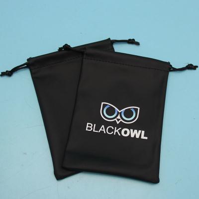 Durable Waterproof Pu Packaging Drawstring Bag For Glass Custom Logo Printing