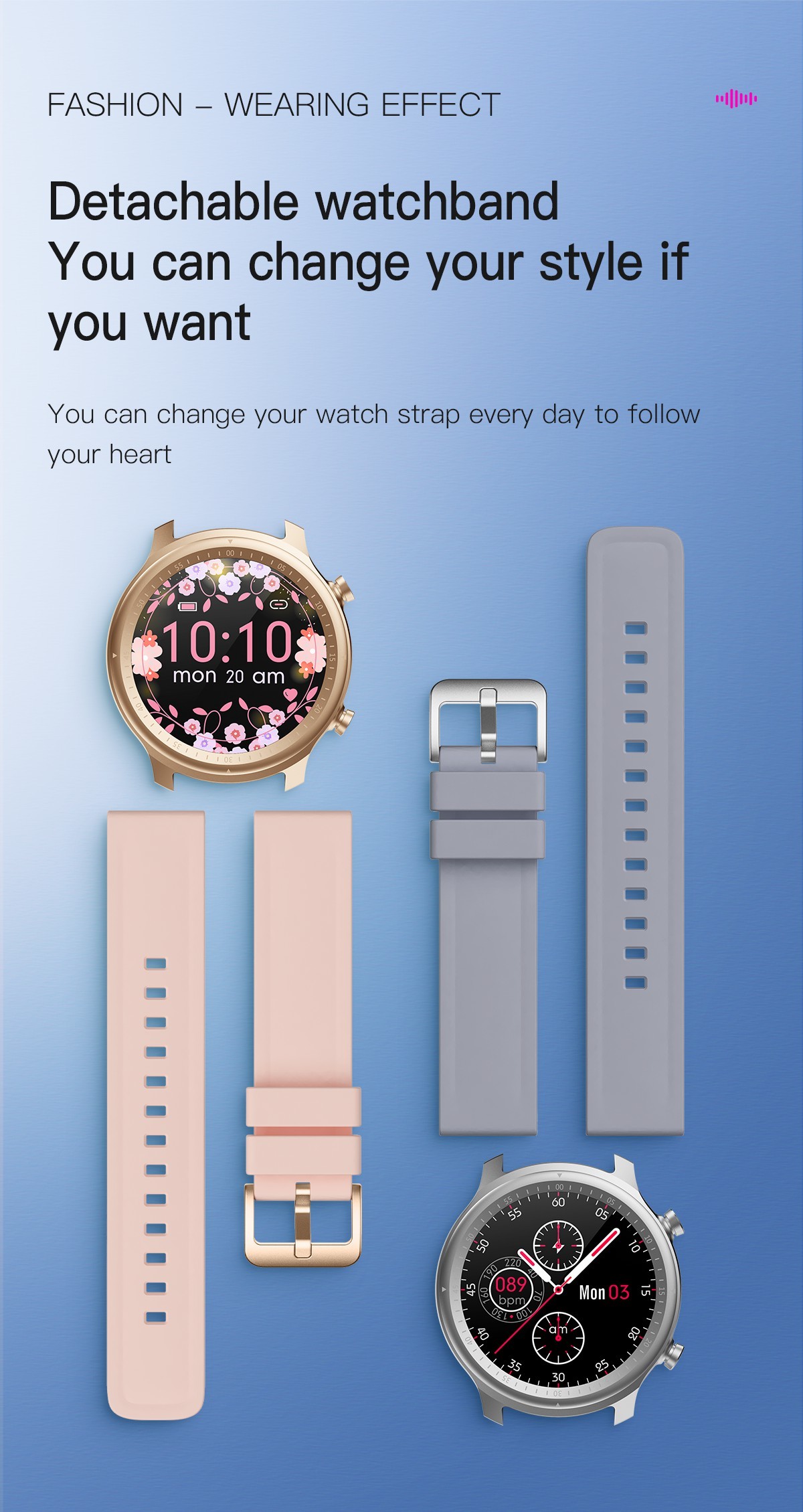 Wristband тарифа сердца Smartwatches 5V 500MA стороны круга IOS андроида для людей