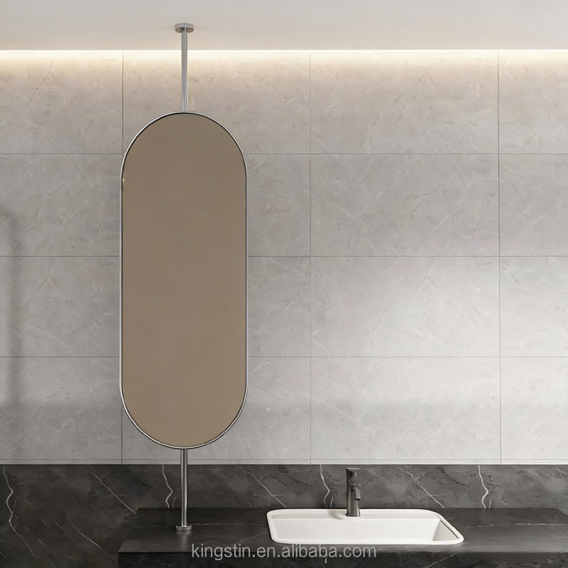 Kingstin Decorative Round Oval Shape Wall Mounted Bathroom Vanity Mirror With Metal Frame