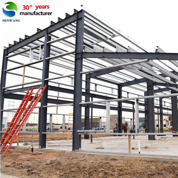 Prefabricated Steel Warehouse with Anti Rust Primer Coating and Aluminum Alloy PVC Windows
