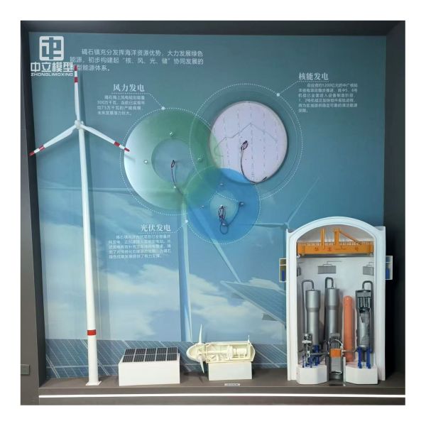 New Energy Comprehensive Display Model Wind Power Photovoltaic Nuclear Power Generation Architectural Scale Model Educational Exhibition Diorama