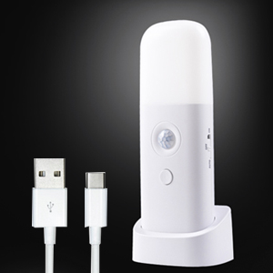 Motion Sensor Night Light Indoor USB Rechargeable Bedside Lamp Portable Adjustable Brightness Nightlight