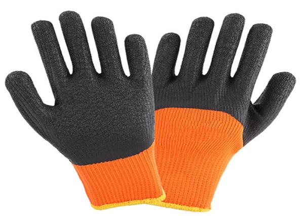 Anti Slip Warm Winter Work Gloves , Latex Rubber Coated Waterproof Winter Work Gloves