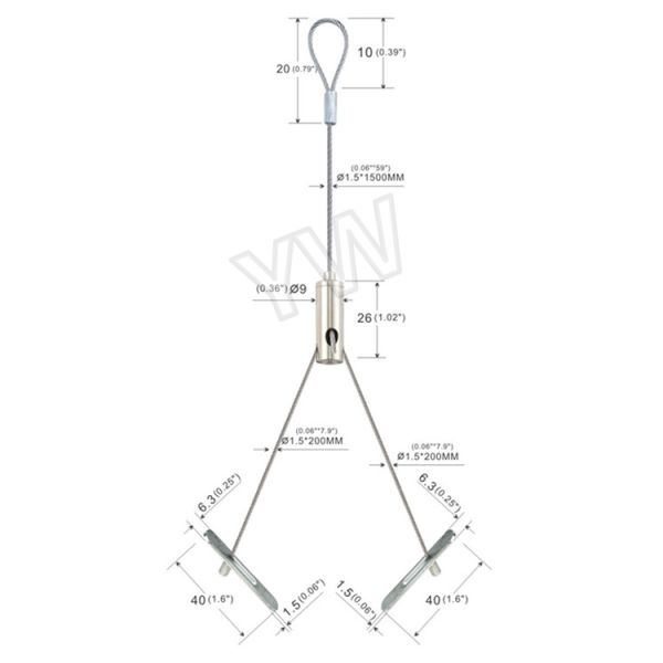 Наборы регулируемого перекрестного кабеля наборов подвеса кабеля ы промышленные с рычагами