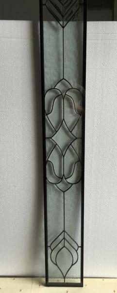 Golden Sidelight Decorative Door Leaded Glass Grey Caming For Entrance Doors