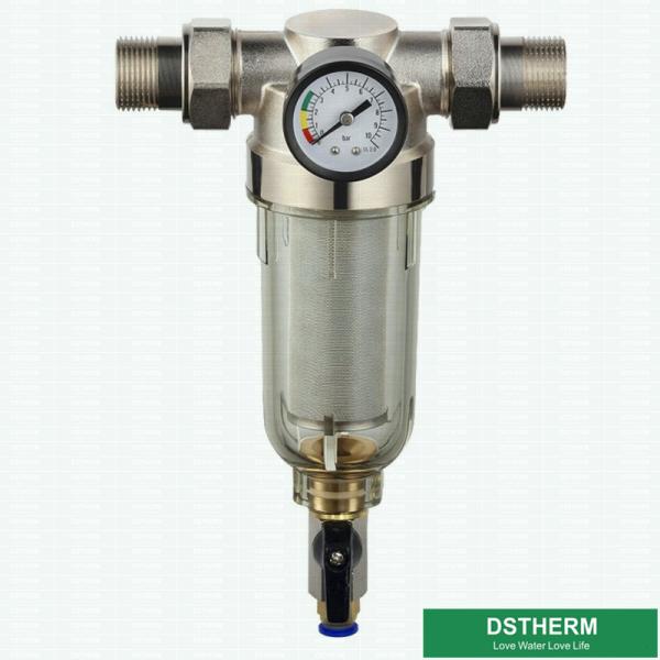 Corpo de bronze lavável da casa inteira com medidor de água Mesh Brass Water Pre Filte de aço inoxidável