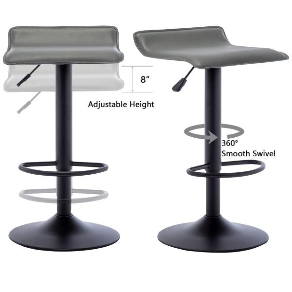 Généraux Tabourets à bar à rotation moderne en cuir PU Tabourets à bar à transport aérien pour meubles commerciaux