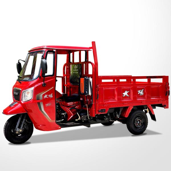 250cc Semi Cabin Cargo Tricycles Motorcycle for Adult 3 Wheel Drum Cargo Transportation