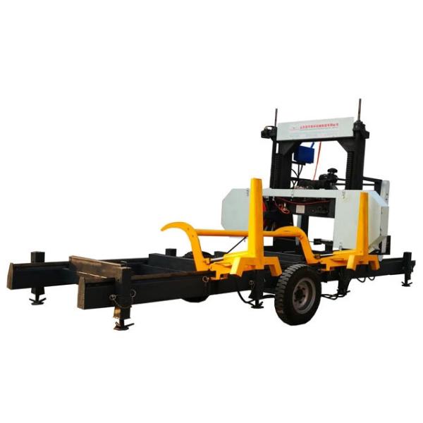 Sawing 700-1300mm diameter electromotor and diesel engine hydraulic automatic horizontal band sawmill