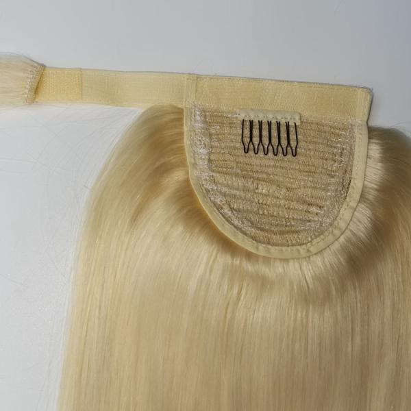 Effortless Weaves Breathable Human Hair Extensions for Styling and Perming Velcro Ponytail Extension