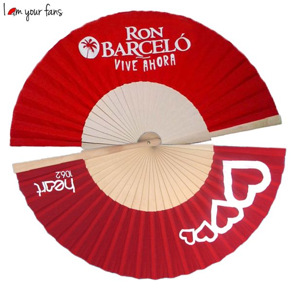 High Quality Customized Sandalwood Folding Hand Fan Handmade Crafts Wood Bone Paper Surface Polished Painted Folk Art Lovely