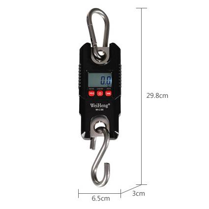 LCD Display and 47*34 mm LCD Size 300kg 660lbs Capacity Portable Electronic Scale Digital Crane Scale