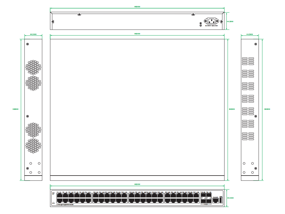 52-Port L3 Managed PoE Switch With 10G Uplink For Enterprise Networks 400W Budget CE