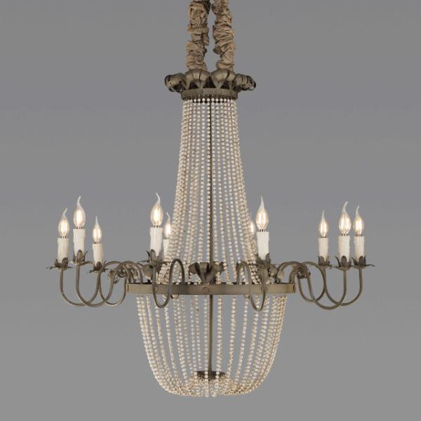 Large wood bead chandelier pendant lights indoor home lighting (WH-CI-06)