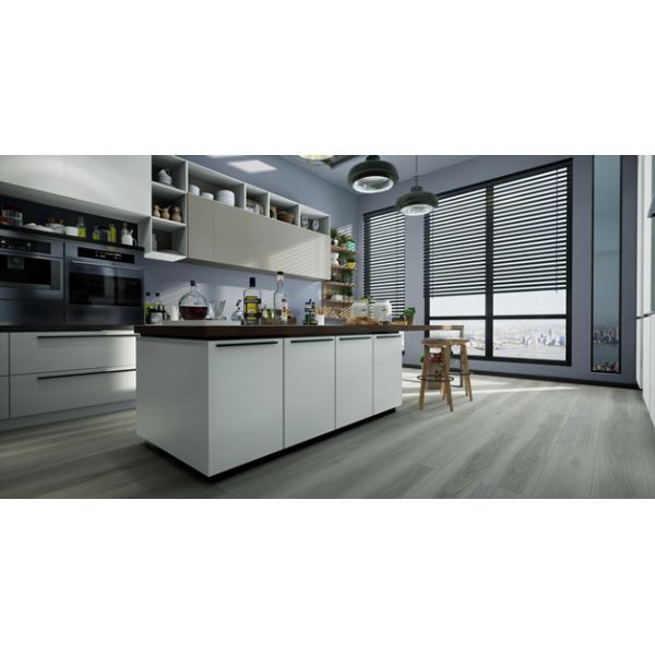 Grano inconsútil GKBM DG-W50002B de madera de Burlywood de la nuez del suelo 7x48” Kazán del vinilo compuesto plástico de la piedra amistosa de Eco