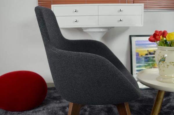 Scoop Shape Fiberglass Dining Chair High Back Wood Legs For Living Room