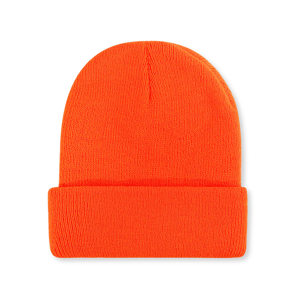 Warm Plain Beanie Stretchy Acrylic Knitted Hat For Winter Outdoor