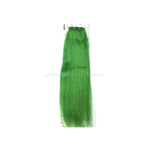 Fashionable Yaki Human Lace Front Wigs 24'' Green Tangle - Free