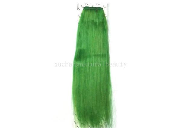 Fashionable Yaki Human Lace Front Wigs 24'' Green Tangle - Free