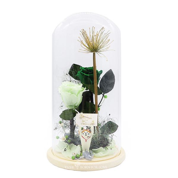 Eternal Roses In Glass Home Cute Decoration Preserved Flower Gift Boxs For  Valentine’S Day