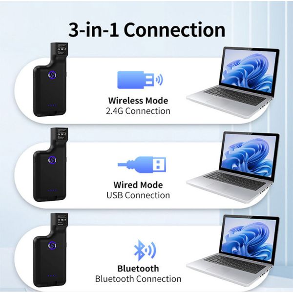 Omnidirectional Belt-Mounted Barcode Scanner USB-C Backclip Scanner for Trolley & Warehouse Work