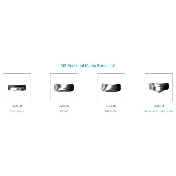 Dental Sectional Matrix System F2 Autoclavable includes Sectional Matrix Bands M2 + Resin Clamping Ring R3
