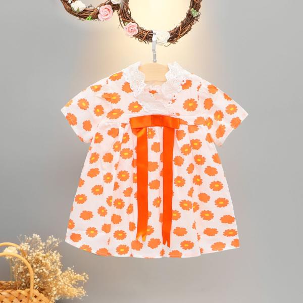 verão que imprime a saia bonito da cópia do vestido floral da menina da roupa do vestido das crianças