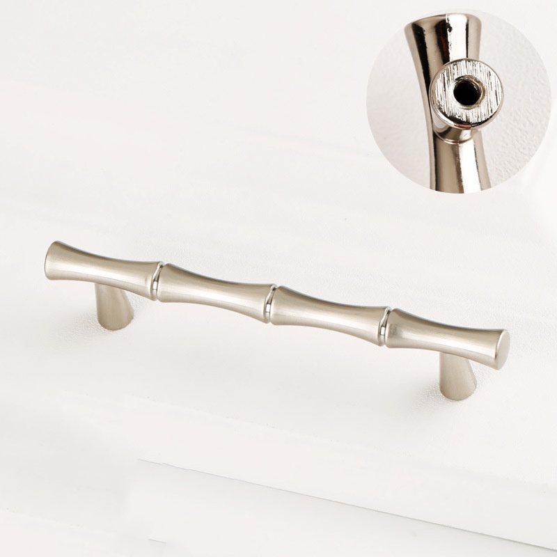 New Design Bamboo Shape T-Bar Door Pull Handles Zinc Alloy Furniture Handles for Cabinets Cupboards Dressers- for Drawers