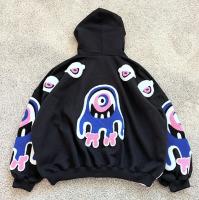 Custom Chenille Patch Thick Hoodie Heavyweight Pullover Sweatshirts Oversized Towel Chenille Embroidery Hoodies For Men