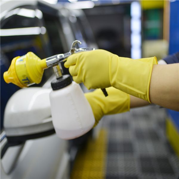 Anti Chemicals Long Sleeve Rubber Gloves Unlined Abrasion Resistance