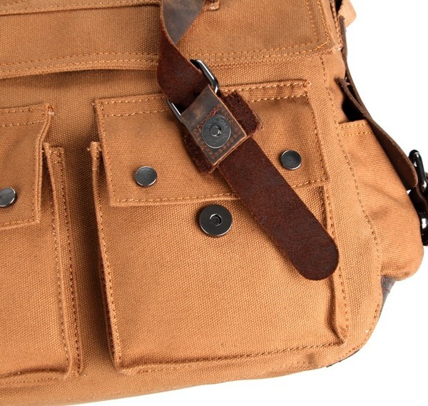 Сумка посыльного дела полиэстера случайная, сумка кожи дела людей 12oz