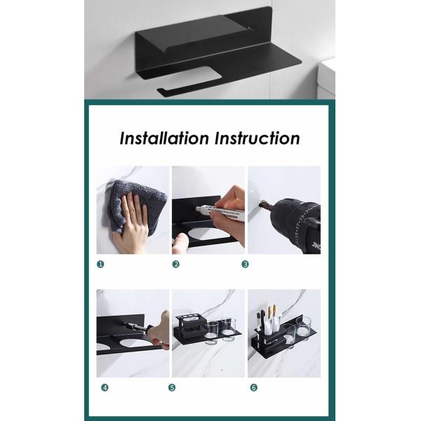 Rustproof Stainless Steel Toilet Paper Dispenser Matte Black Color For Bathroom Washroom