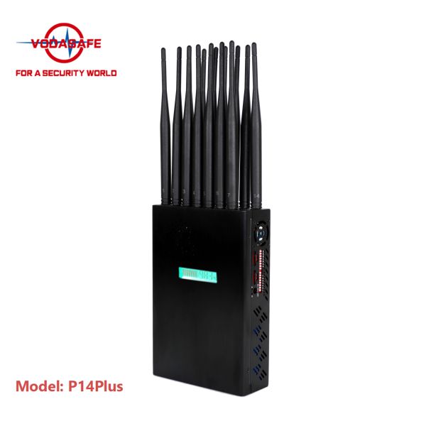 14 Antennas Handheld Phone Signal Jammer High Power For WiFi GPS Lojack