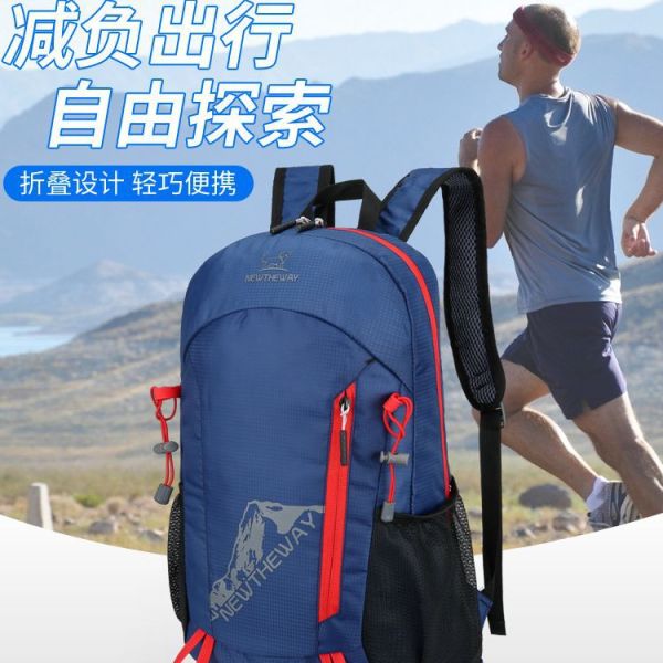 Custom Logo Nylon Sports Gym Bags Collapsible Lightweight Waterproof Outgoing Backpack