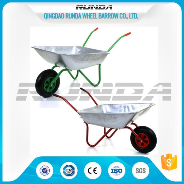 Easy Pulling Steel Handle Wheelbarrow 50L Water Capacity 0.5mm Tray Thickness