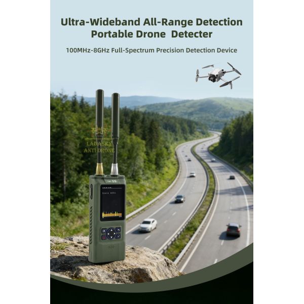 Portable 100MHz–8GHz FPV Drone Detection System with Precise Direction Finding, Video Interception and Backpack Jamming Interface with High Sensitivity and Low False Alarms